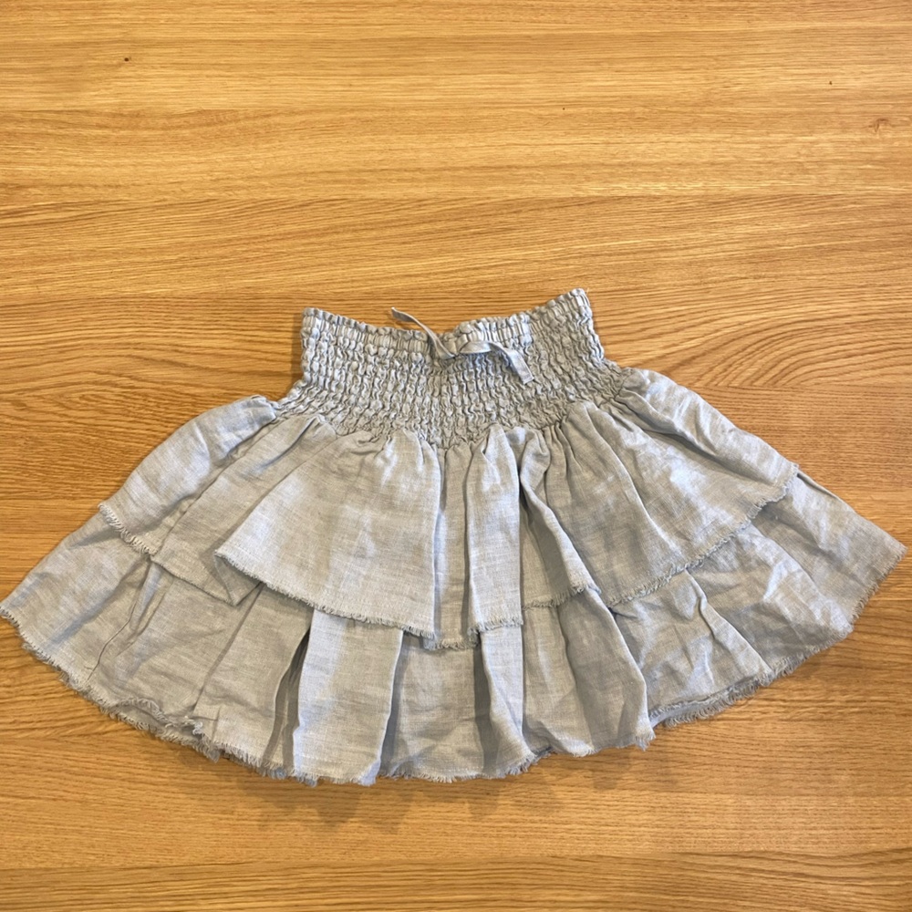 Zara Light Blue Tiered Smocked Skirt